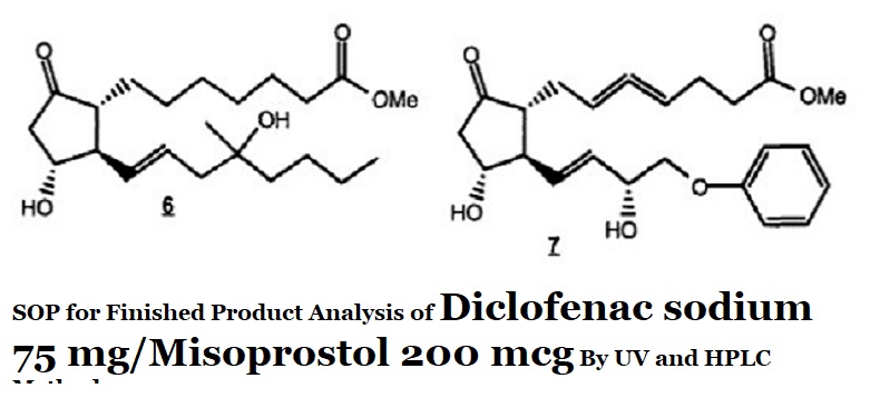 SOP for Finished Product Analysis of Diclofenac sodium 75 mg/Misoprostol 200 mcg By UV and HPLC Method