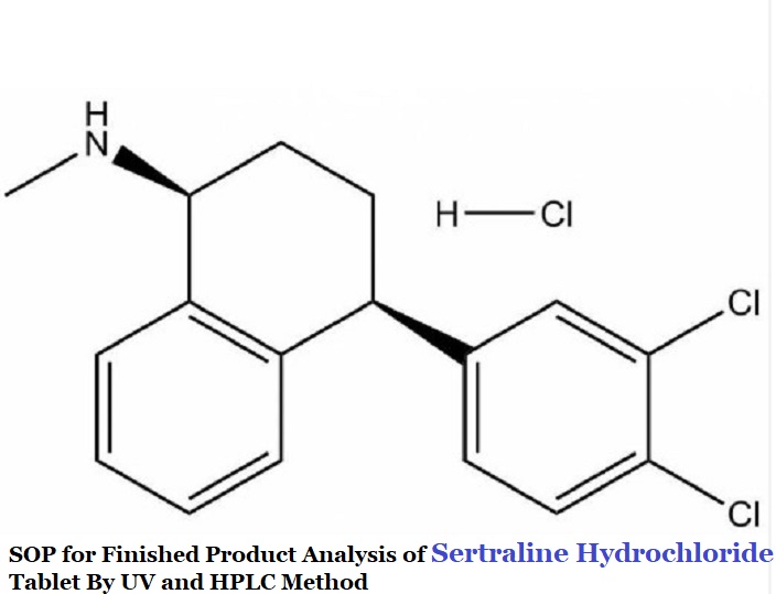 SOP for Finished Product Analysis of Sertraline Hydrochloride Tablet By UV and HPLC Method