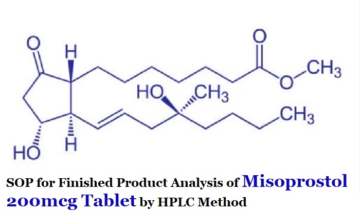 SOP for Finished Product Analysis of Misoprostol 200mcg Tablet by HPLC Method