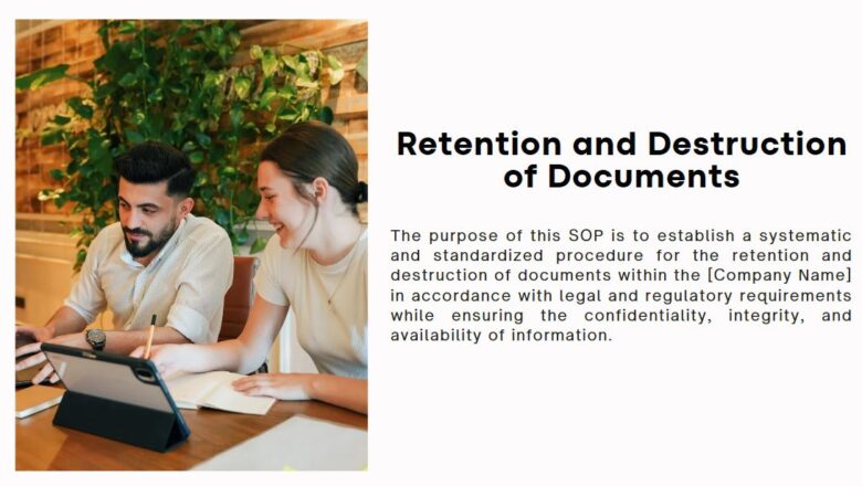 SOP for Retention and Destruction of Documents