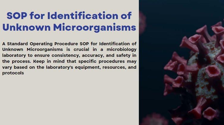 SOP for Identification of Unknown Microorganisms